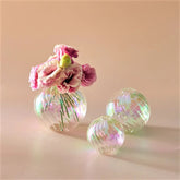 Mini vase boule en verre spiralé (lot de 3)